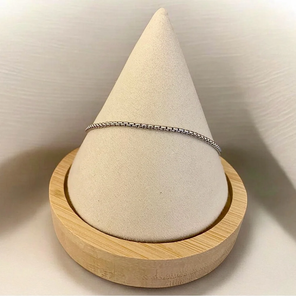 Stainless Steel box chain 8 inch 2mm width bracelet - Silver